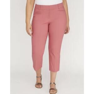 Lane Bryant The Allie Slim Crop Rose Pink Pants Sexy Stretch Women Sz 28 NWT NEW
